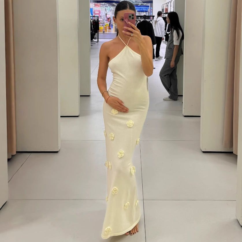 Damer Elegant Maxiklänning med fina blomapplikationer Mirla-Eva Jonsson