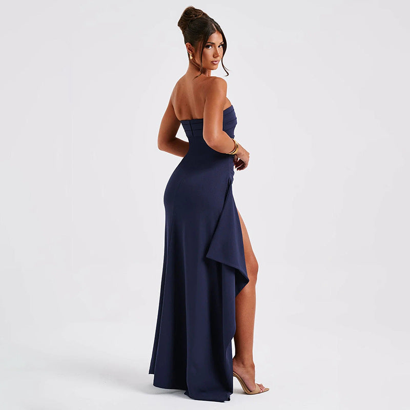 Damer Elegant Maxiklänning med hög slits och utan axelband Design Eva Jonsson-Eva Jonsson