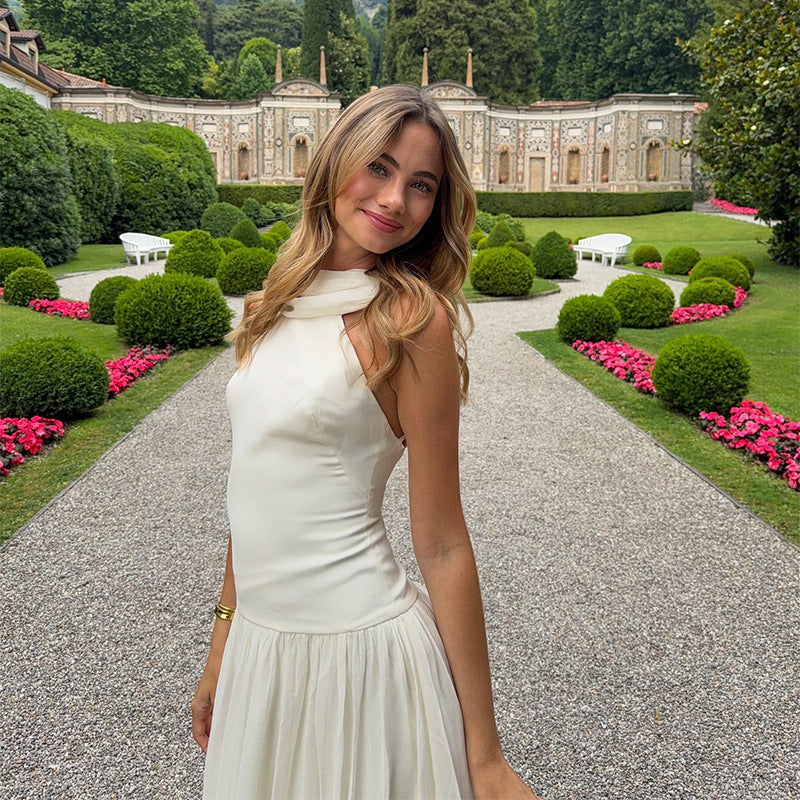 Damer Elegant Maxiklänning med högkvalitativ chiffon och feminin drapering Mirla-Eva Jonsson