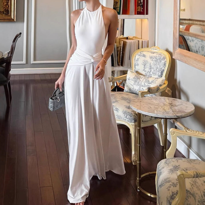 Damer Elegant Maxiklänning med högkvalitativt inbyggt detaljer och snygg halterneck Mirla-Eva Jonsson