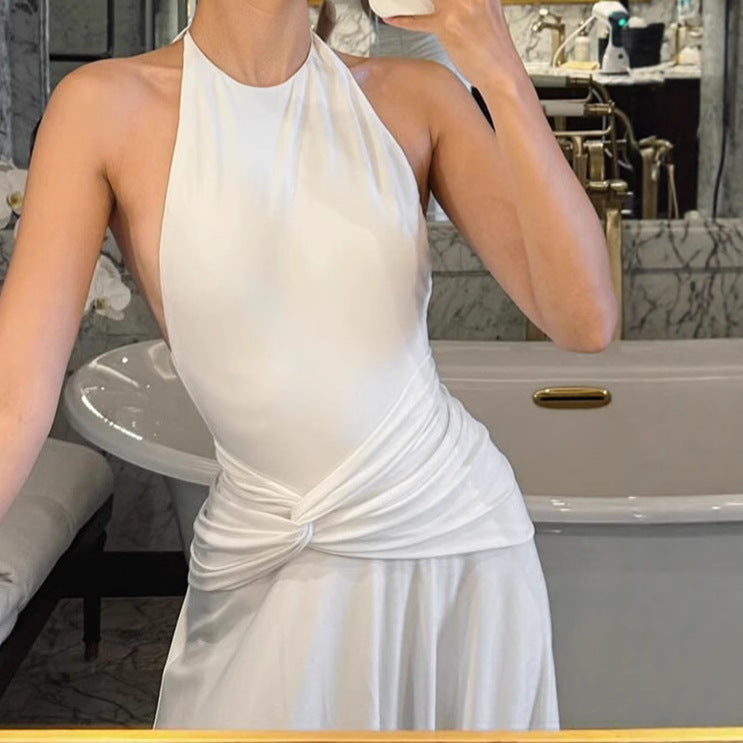 Damer Elegant Maxiklänning med högkvalitativt inbyggt detaljer och snygg halterneck Mirla-Eva Jonsson