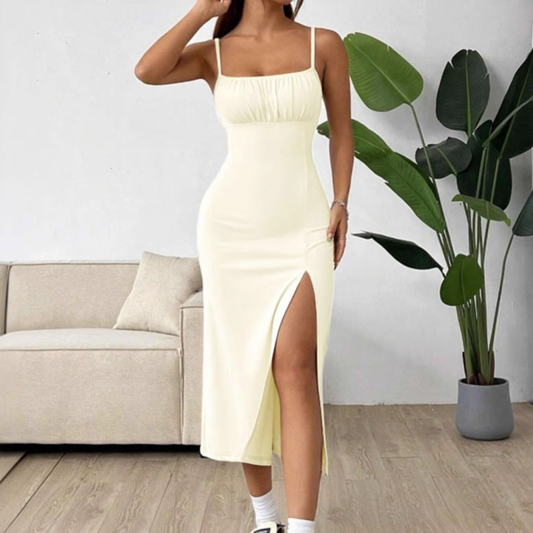 Damer Elegant Maxiklänning med justerbara band och hög slits Eva Jonsson-Eva Jonsson