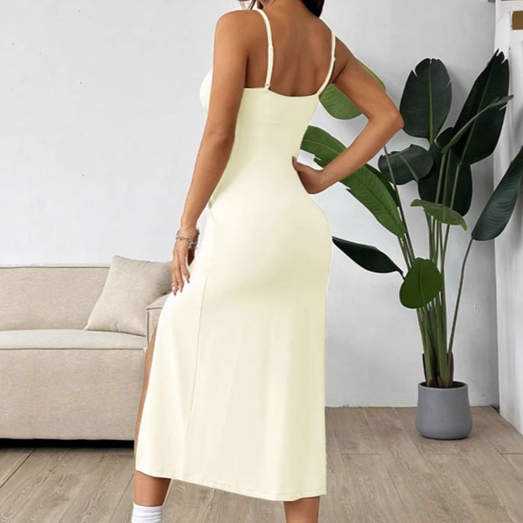 Damer Elegant Maxiklänning med justerbara band och hög slits Eva Jonsson-Eva Jonsson