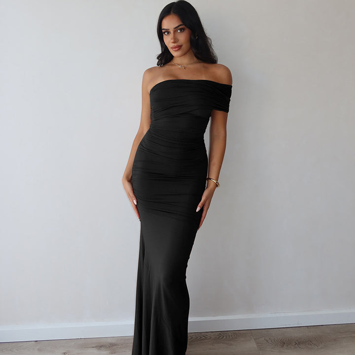 Damer Elegant Maxiklänning med raffinerad drapering Mirla-Eva Jonsson