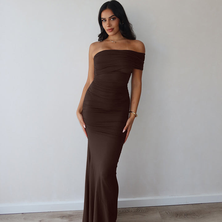 Damer Elegant Maxiklänning med raffinerad drapering Mirla-Eva Jonsson