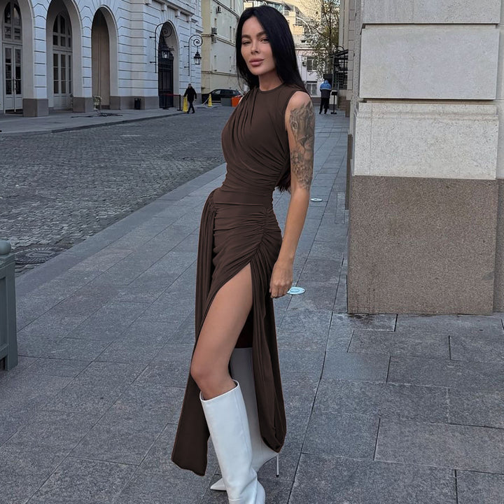 Damer Elegant Maxiklänning med raffinerad inslagningdesign Mirla-Eva Jonsson