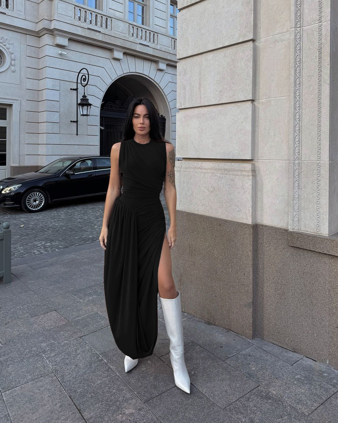 Damer Elegant Maxiklänning med raffinerad inslagningdesign Mirla-Eva Jonsson