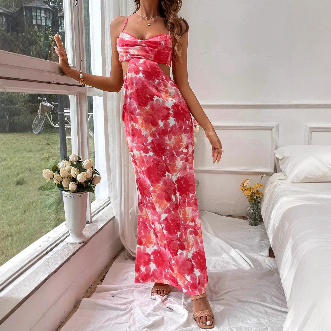Damer Elegant Maxiklänning med raffinerade cut-outs och blommönster Eva Jonsson-Eva Jonsson