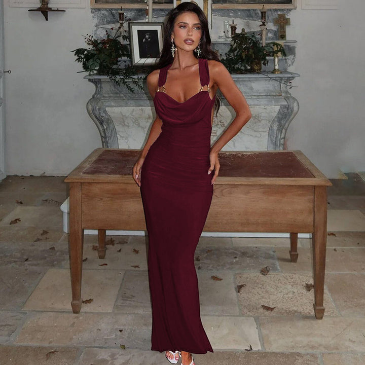 Damer Elegant Maxiklänning med raffinerade draperingsdetaljer Mirla-Eva Jonsson