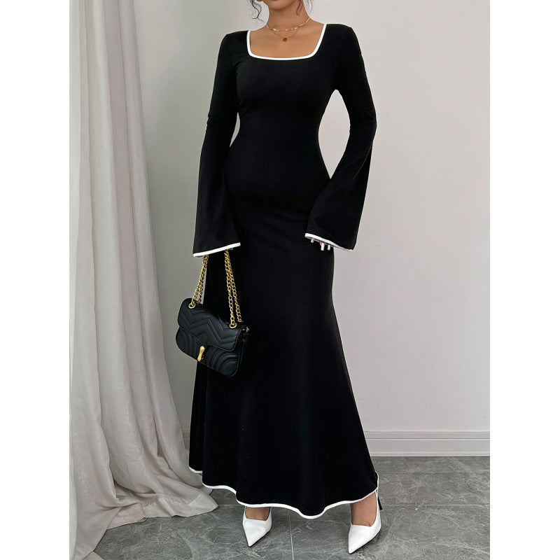 Damer Elegant Maxiklänning med vida ärmar och fyrkantig halsringning Mirla-Eva Jonsson