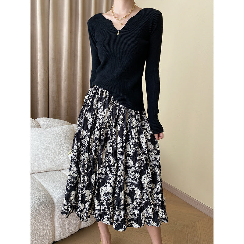 Damer Elegant Midi Kjol med Blommig Tryck och Luftig Silhuett Mirla-Eva Jonsson