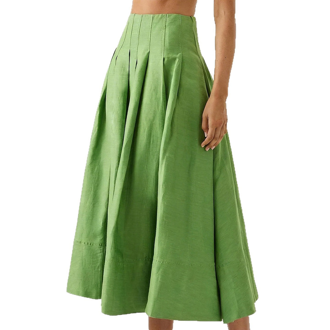 Damer Elegant Midi Kjol med Flödande Snitt och Sida Fickor-Eva Jonsson