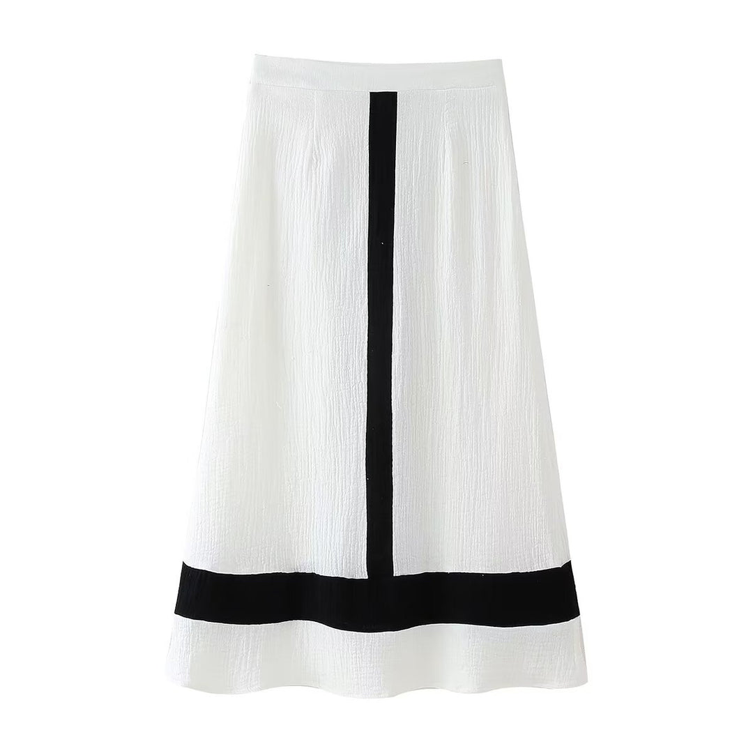 Damer Elegant Midi-Kjol med kontrasterande Detaljer Mirla-Eva Jonsson