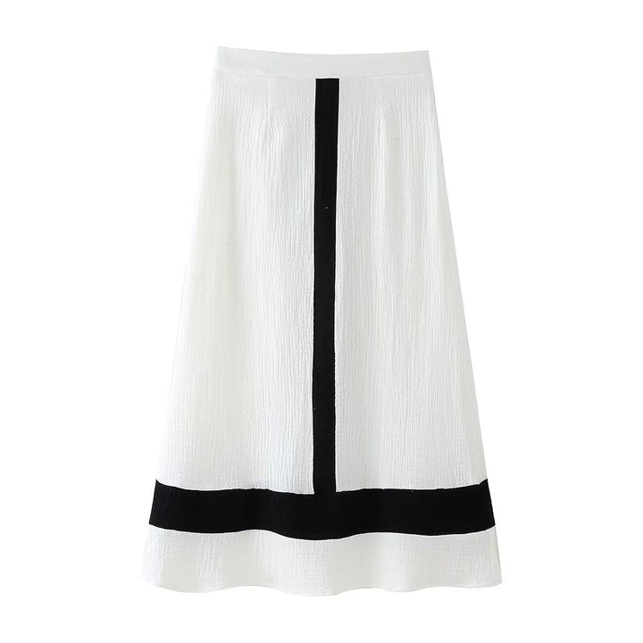 Damer Elegant Midi-Kjol med kontrasterande Detaljer Mirla-Eva Jonsson