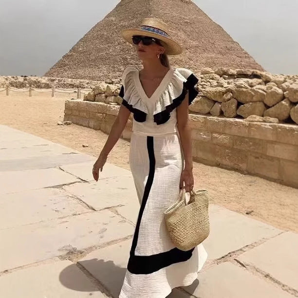 Damer Elegant Midi-Kjol med kontrasterande Detaljer Mirla-Eva Jonsson
