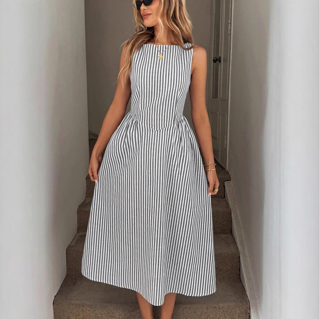 Damer Elegant Midi-klänning i randigt utseende Mirla-Eva Jonsson