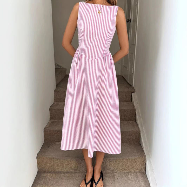 Damer Elegant Midi-klänning i randigt utseende Mirla-Eva Jonsson