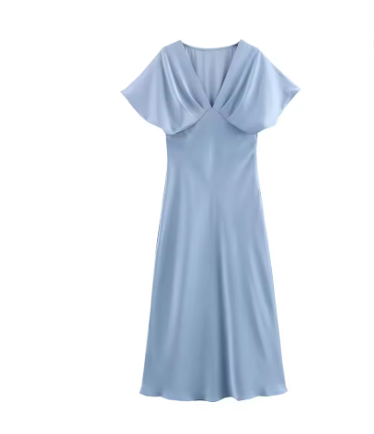 Damer Elegant Midi-klänning med puffärmar och figursydd design Mirla-Eva Jonsson