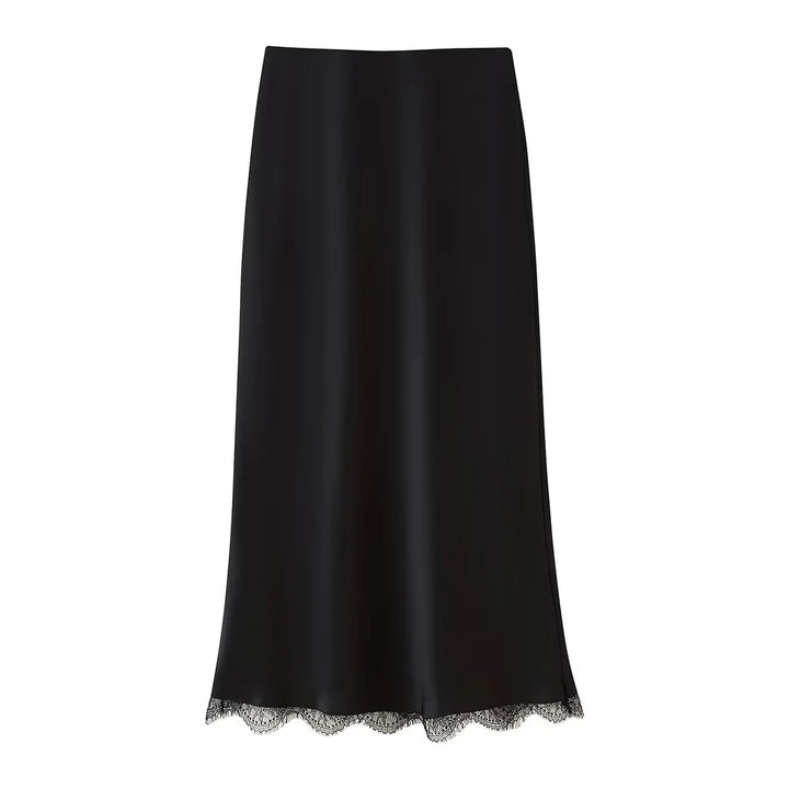 Damer Elegant Midijrock med mjukt spetsdetalj Mirla-Eva Jonsson