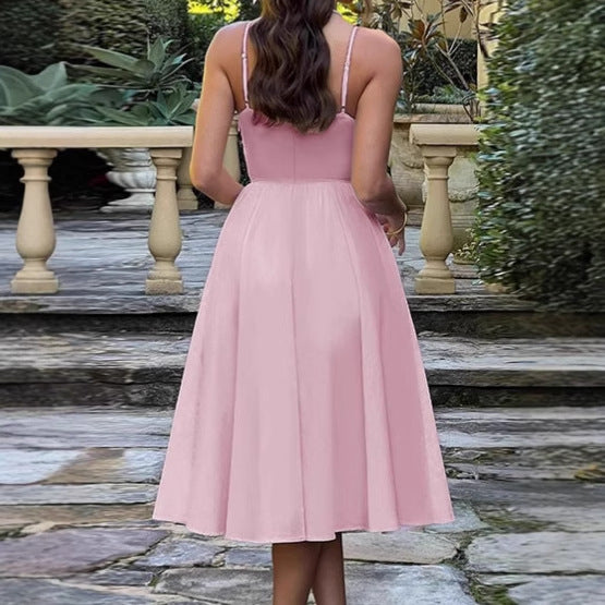 Damer Elegant Midiklänning med inbyggd bustier och voluminös kjol Eva Jonsson-Eva Jonsson