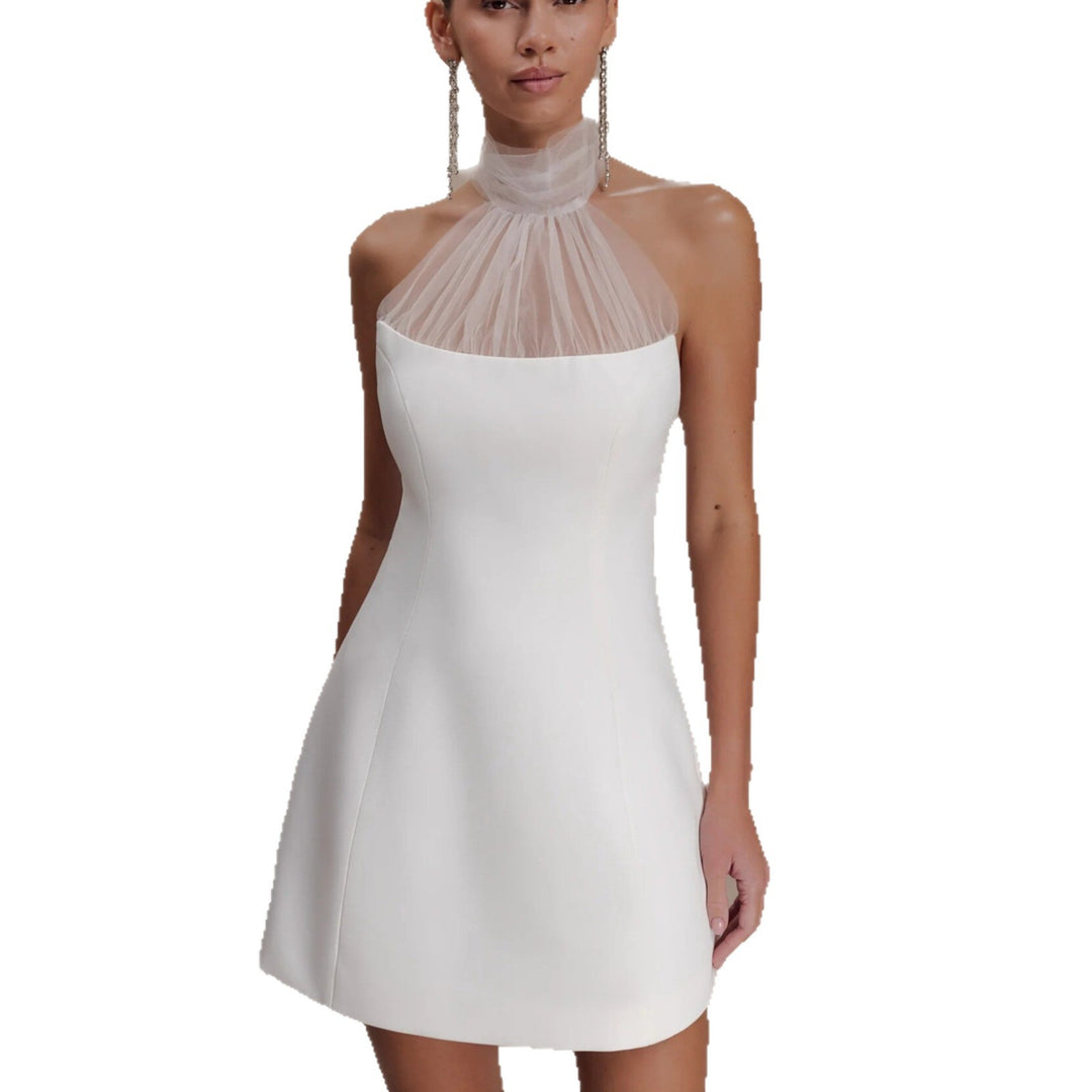 Damer Elegant Minikjol med Chiffon-halsdetalj och figurnära snitt Mirla-Eva Jonsson