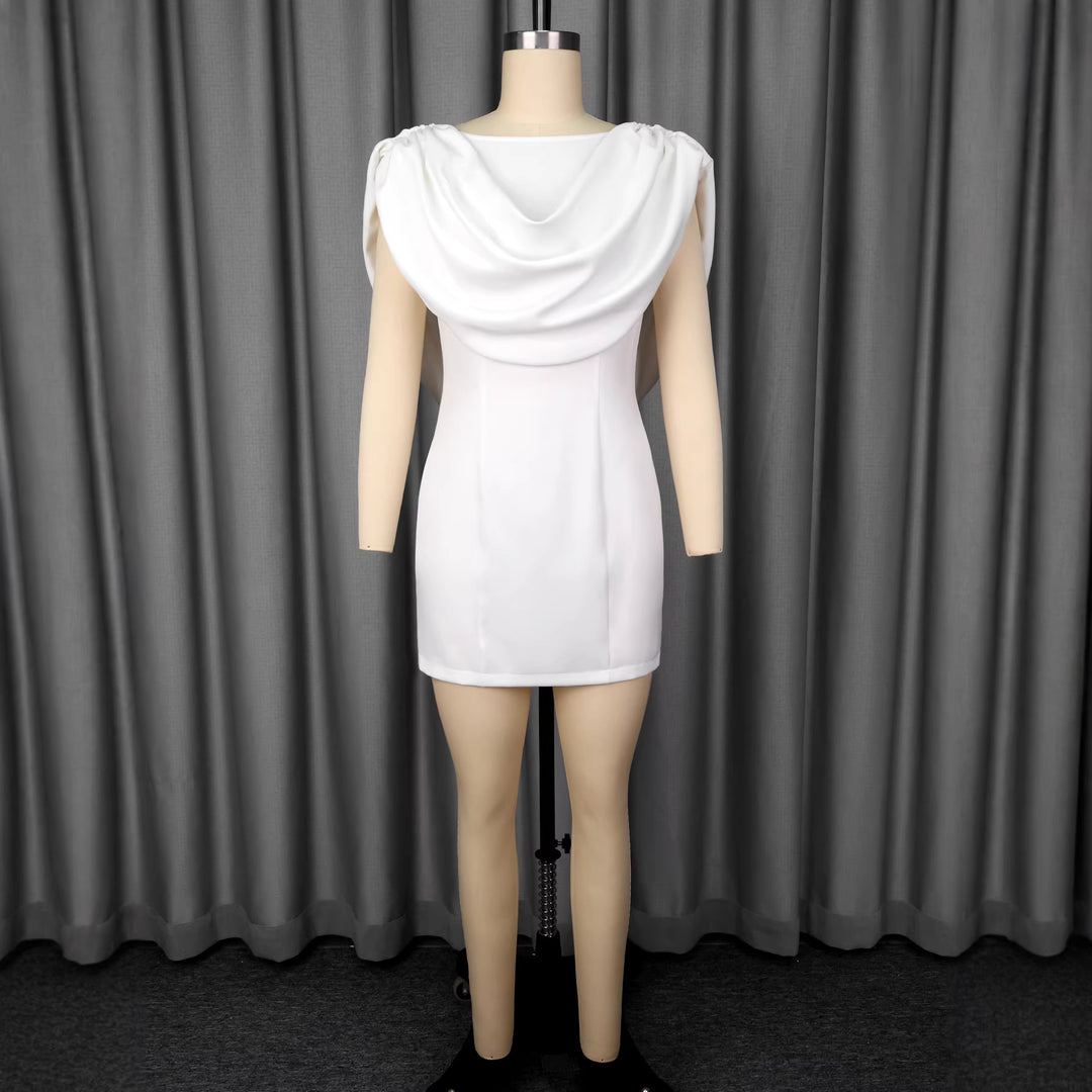 Damer Elegant Miniklänning med draperad sjalkrage Mirla-Eva Jonsson