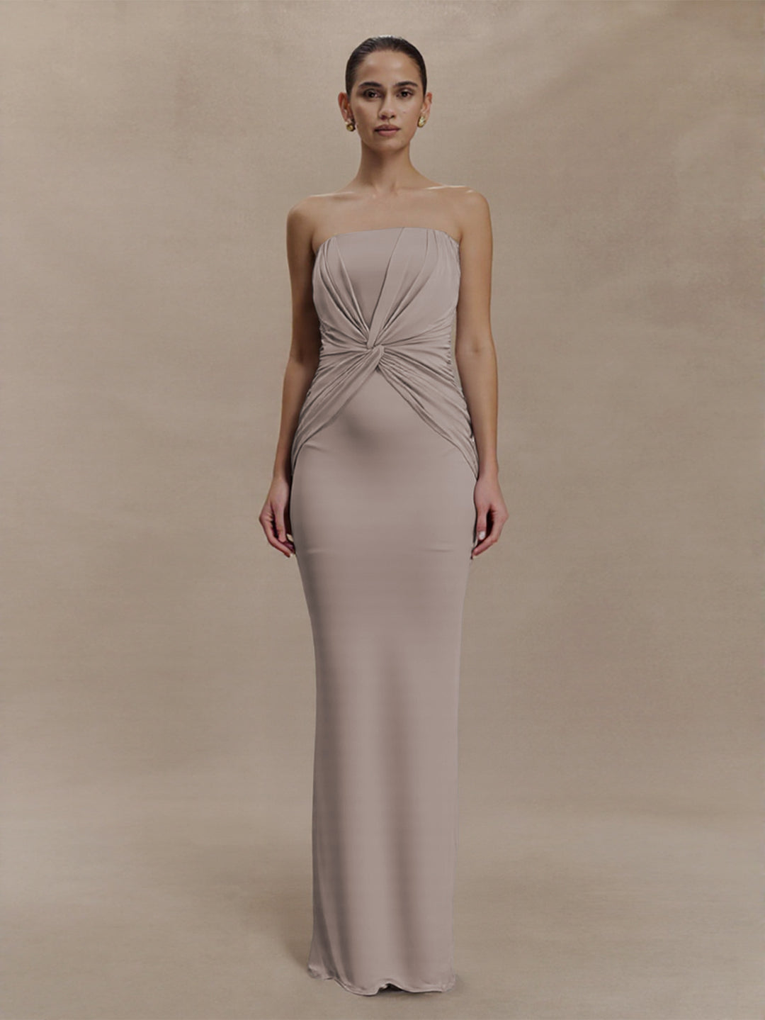 Damer Elegant Minimalistisk Aftonklänning med Rynkor Mirla-Eva Jonsson