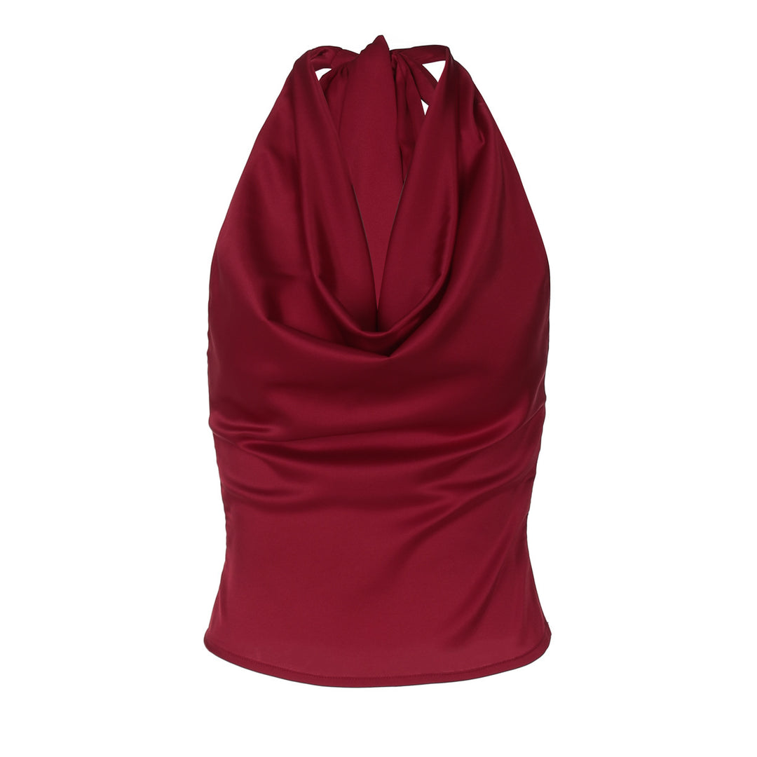 Damer Elegant O-Back Top med knytning huva Mirla-Eva Jonsson