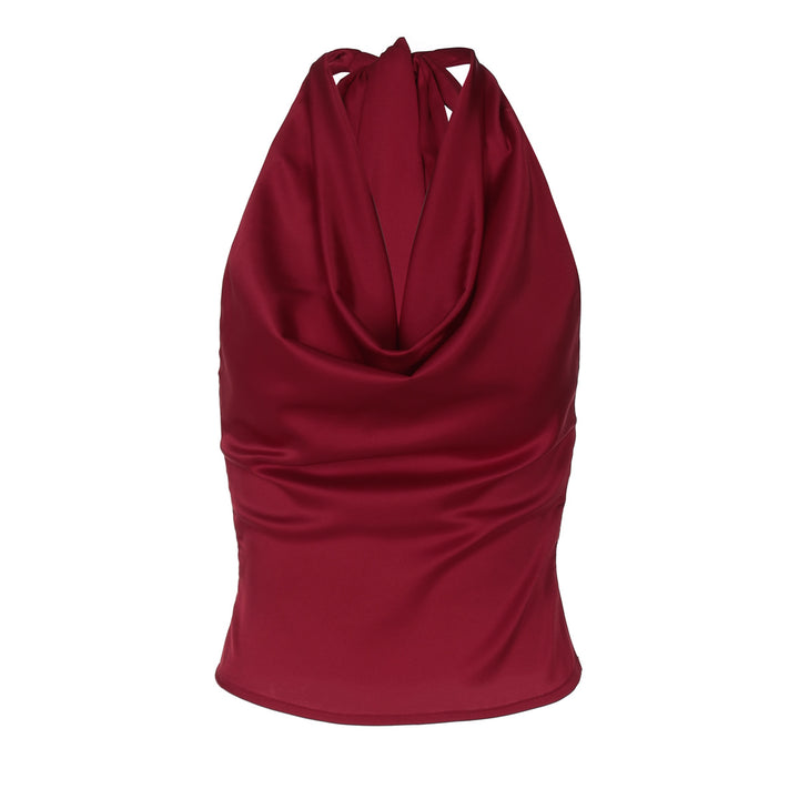 Damer Elegant O-Back Top med knytning huva Mirla-Eva Jonsson