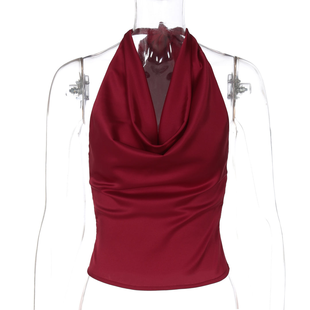 Damer Elegant O-Back Top med knytning huva Mirla-Eva Jonsson