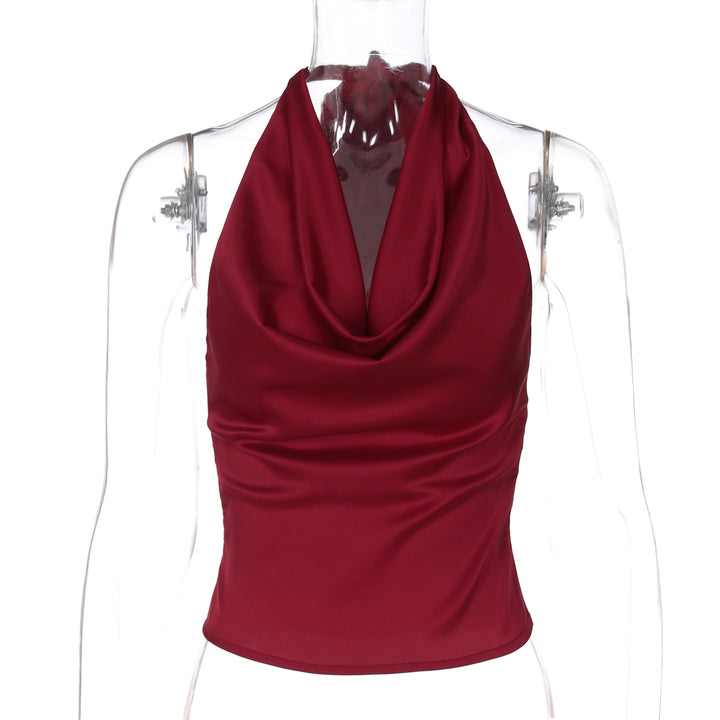 Damer Elegant O-Back Top med knytning huva Mirla-Eva Jonsson