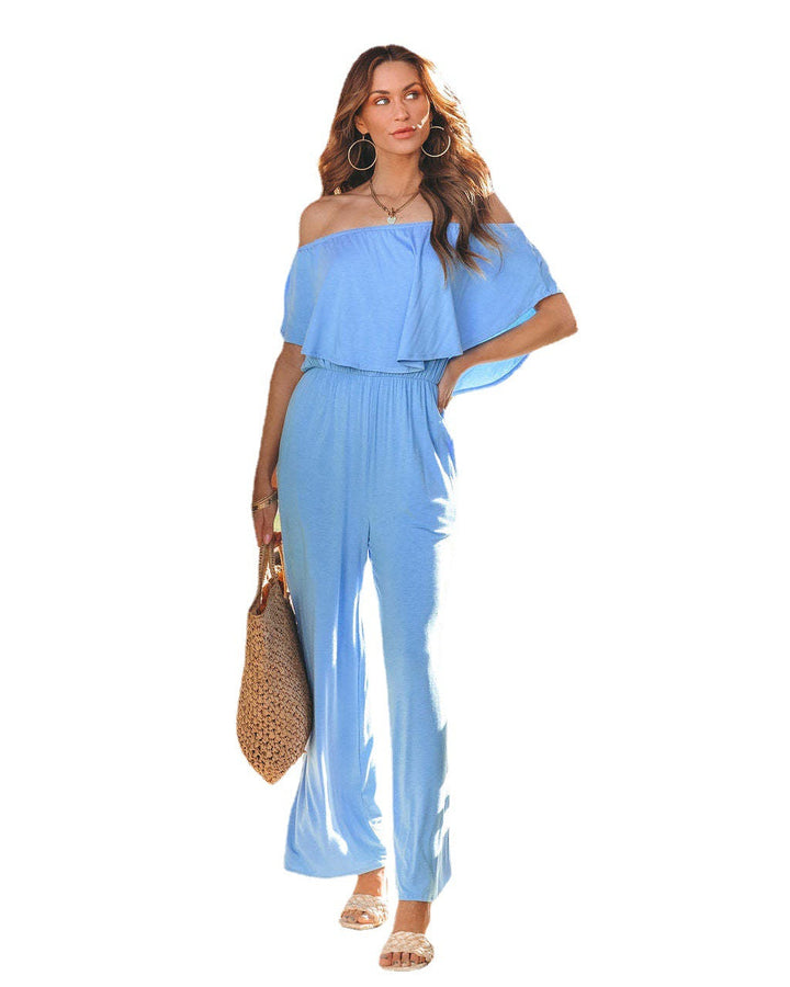 Damer Elegant Off-Shoulder Jumpsuit med Vid Ben och Flödande Topp Mirla-Eva Jonsson