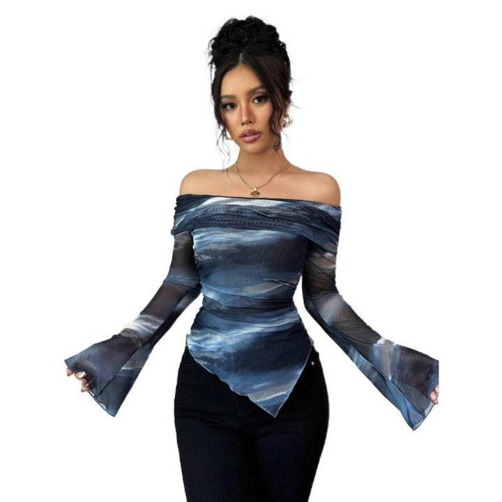 Damer Elegant Off-Shoulder Top med flödande tyg och raffinerade draperingar Mirla-Eva Jonsson