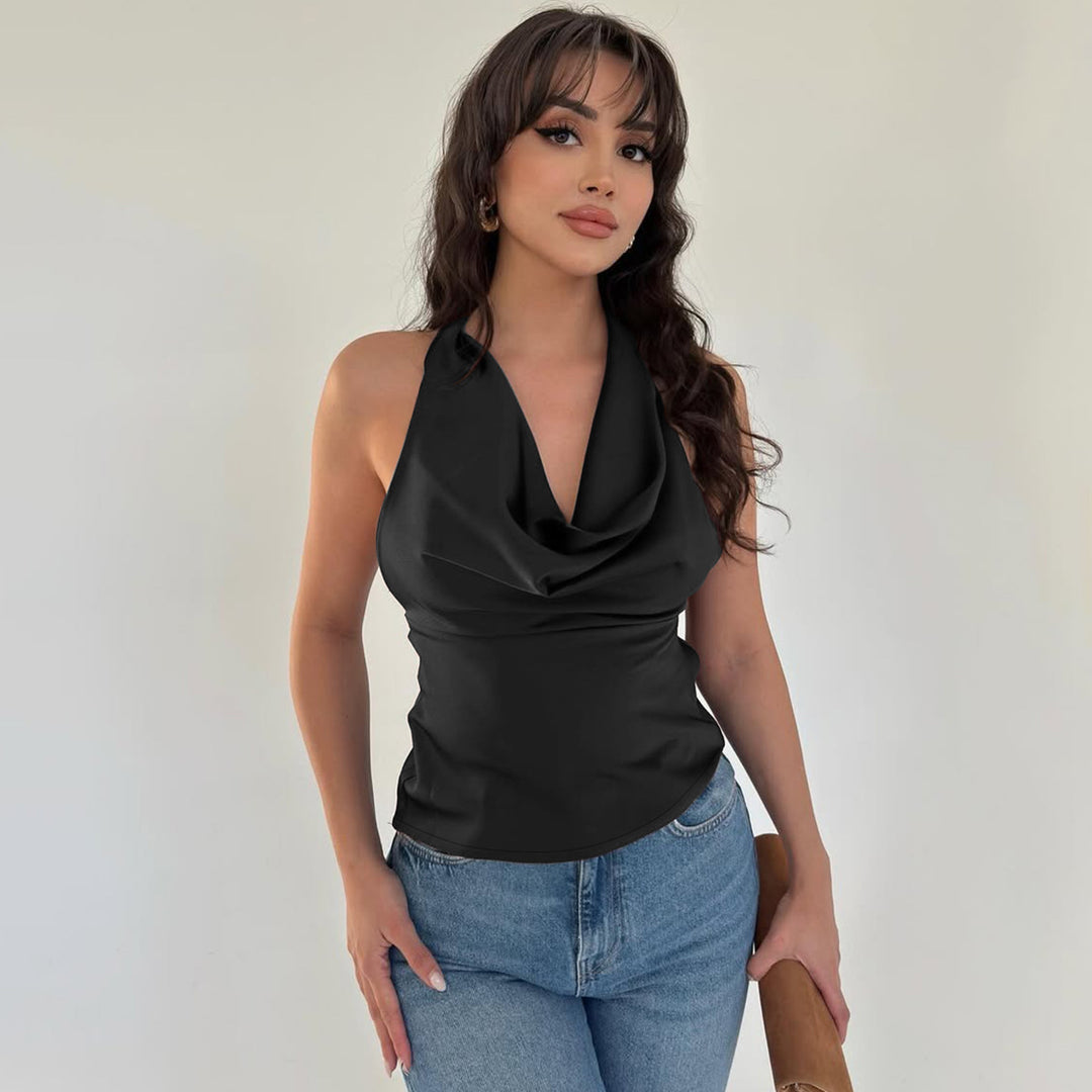Damer Elegant Open-Back Top med lång ryggutskärning Eva Jonsson-Eva Jonsson