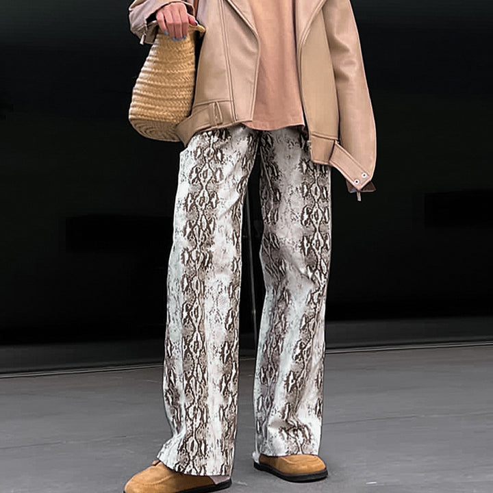 Damer Elegant Ormskinnstrykt-byxa Mirla-Eva Jonsson