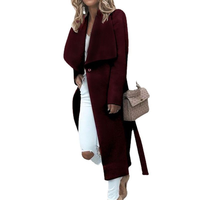 Damer Elegant Oversize-Kappa med huva och asymmetrisk skärning Mirla-Eva Jonsson