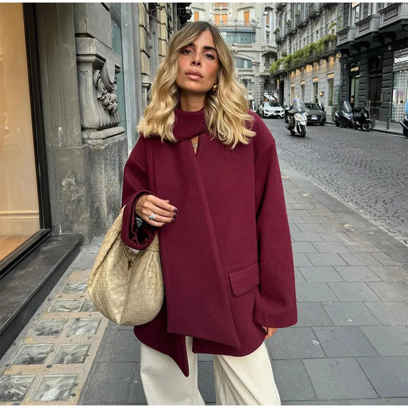 Damer Elegant Oversize-jacka med hög krage och fickor Mirla-Eva Jonsson