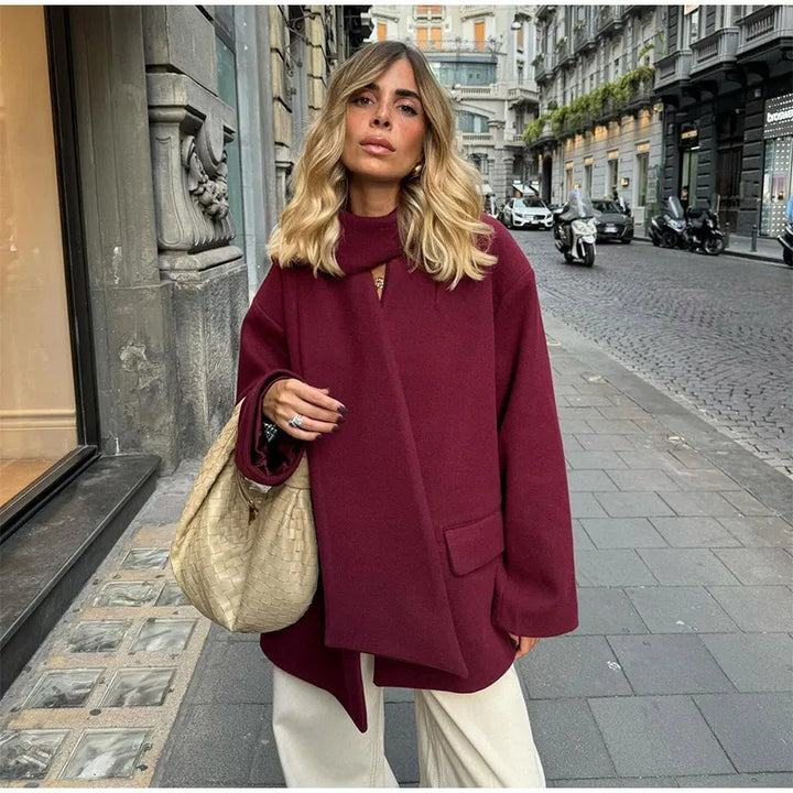 Damer Elegant Oversize-jacka med hög krage och fickor Mirla-Eva Jonsson