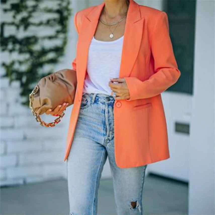Damer Elegant Oversized Blazer med Strukturerad Snitt och Avslappnade Detaljer Mirla-Eva Jonsson