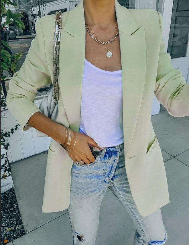 Damer Elegant Oversized Blazer med Strukturerad Snitt och Avslappnade Detaljer Mirla-Eva Jonsson