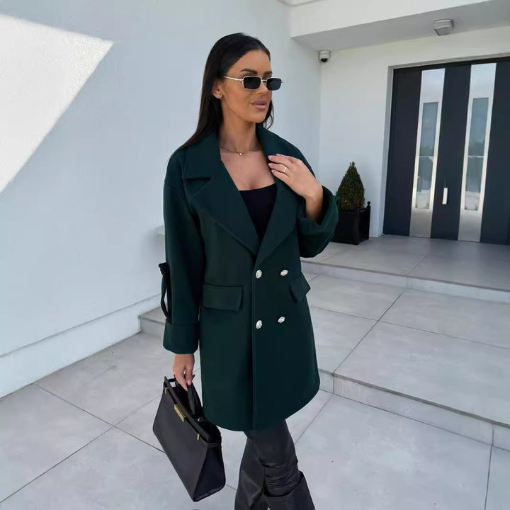 Damer Elegant Oversized Blazer med dubbel knappslå och praktiska fickor Mirla-Eva Jonsson