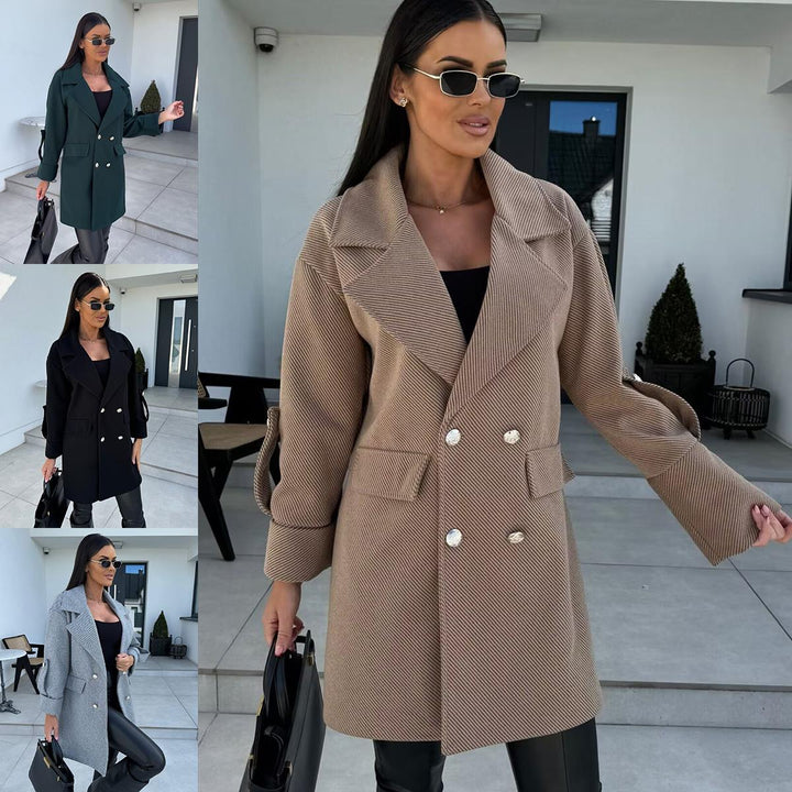 Damer Elegant Oversized Blazer med dubbel knappslå och praktiska fickor Mirla-Eva Jonsson