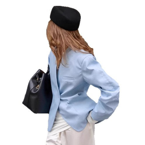 Damer Elegant Oversized Blazerjacka med asymmetrisk skärning och praktiska fickor Mirla-Eva Jonsson
