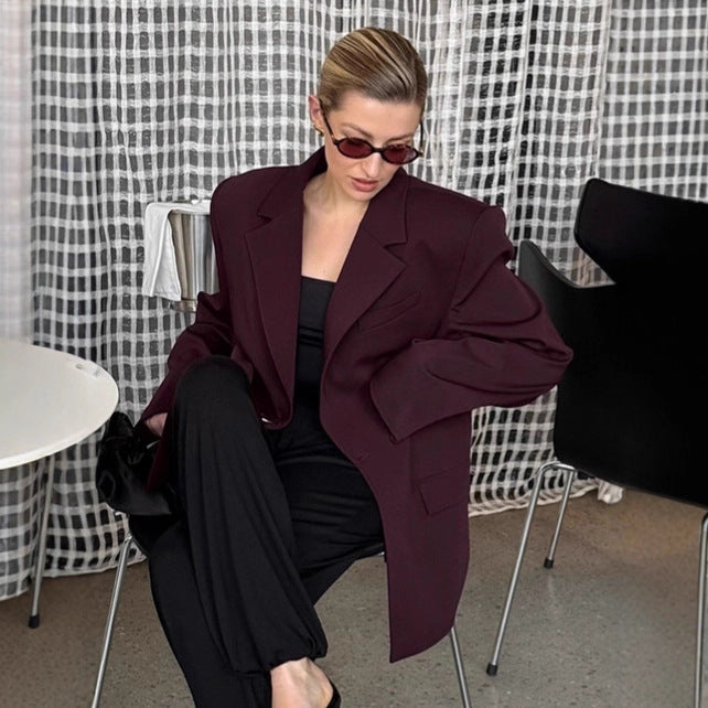 Damer Elegant Oversized Blazerjacka med detaljerade knappryggar Mirla-Eva Jonsson