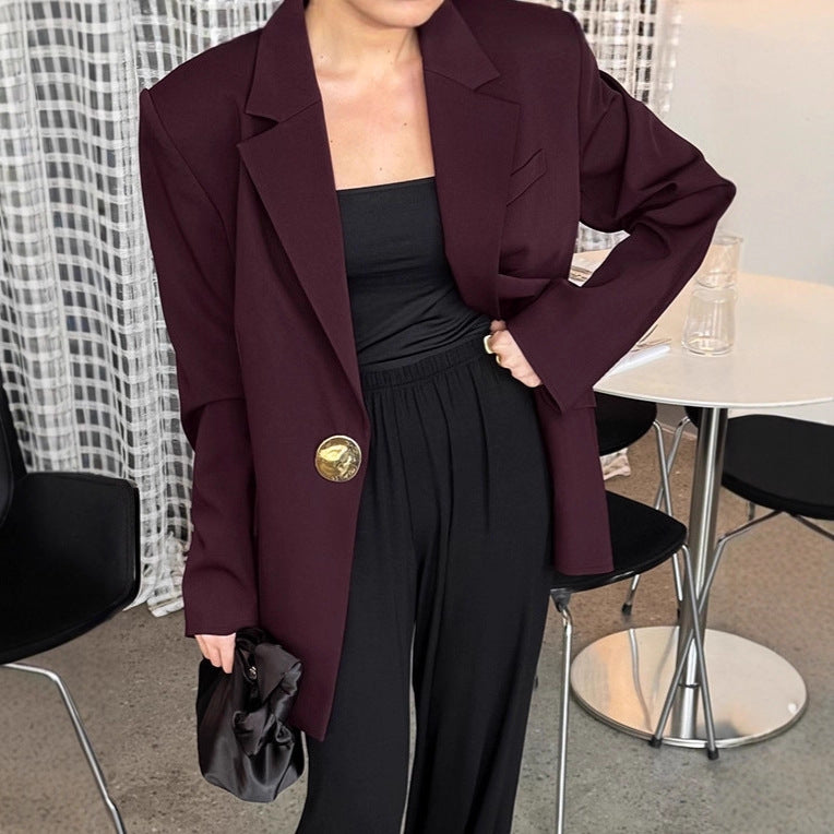 Damer Elegant Oversized Blazerjacka med detaljerade knappryggar Mirla-Eva Jonsson