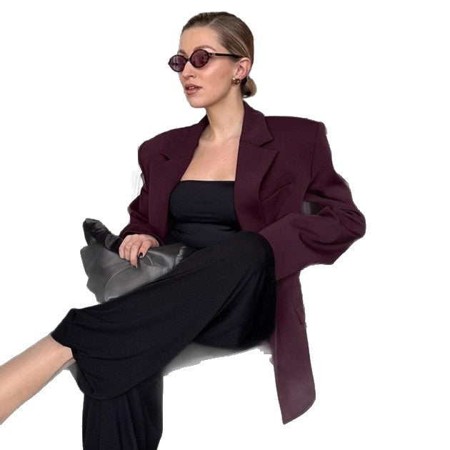 Damer Elegant Oversized Blazerjacka med detaljerade knappryggar Mirla-Eva Jonsson