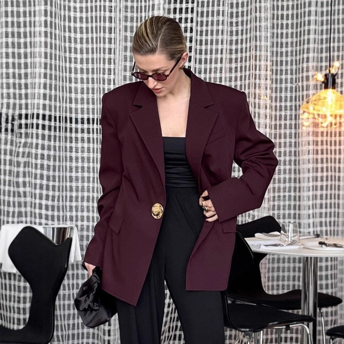 Damer Elegant Oversized Blazerjacka med detaljerade knappryggar Mirla-Eva Jonsson