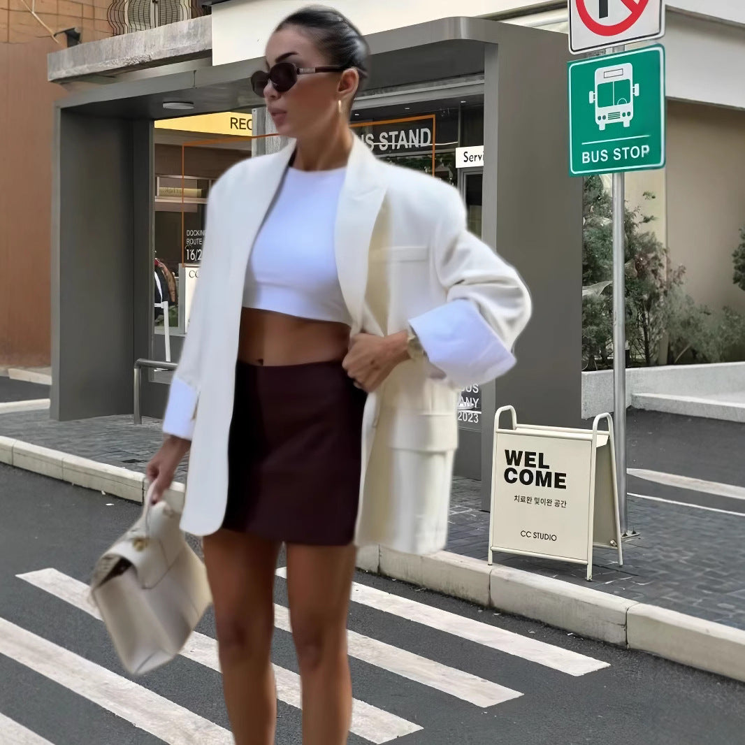 Damer Elegant Oversized Blazerjacka med praktiska fickor Eva Jonsson-Eva Jonsson