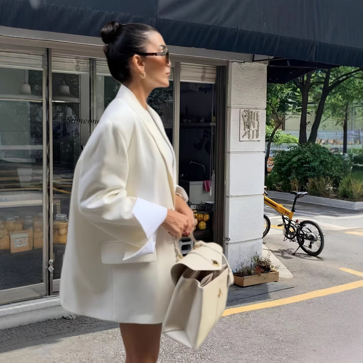 Damer Elegant Oversized Blazerjacka med praktiska fickor Eva Jonsson-Eva Jonsson