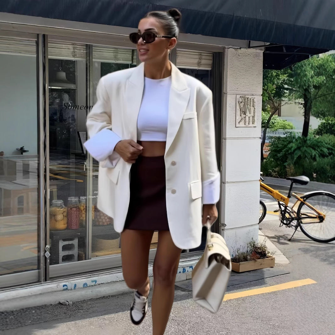 Damer Elegant Oversized Blazerjacka med praktiska fickor Eva Jonsson-Eva Jonsson